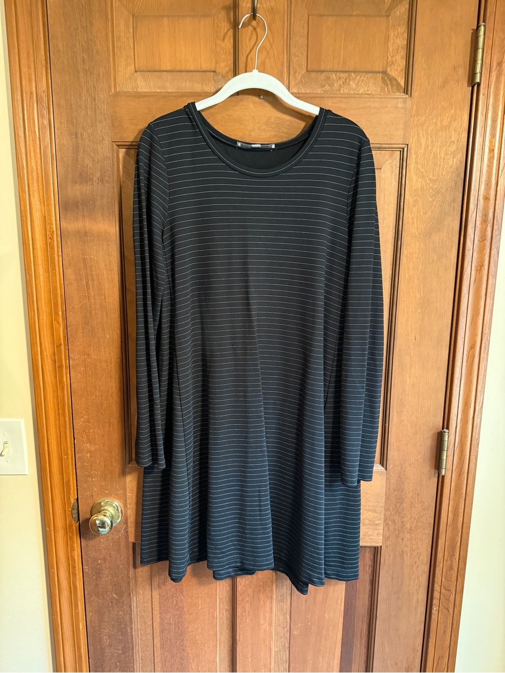 LOFT Black Striped Mini Dress